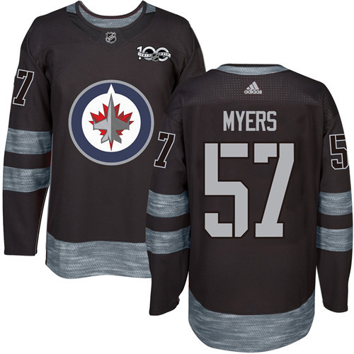 Adidas Jets #57 Tyler Myers Black 1917-100th Anniversary Stitched NHL Jersey